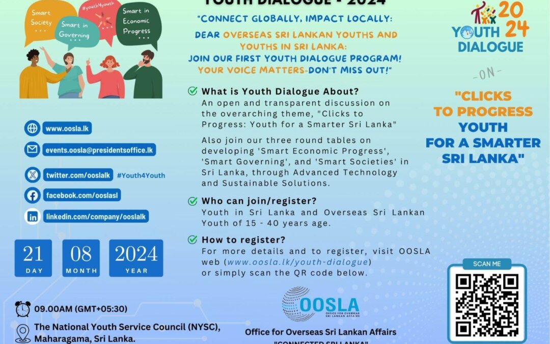 Office for Overseas Sri lankan Affairs (OOSLA) organizing Youth Dialogue 2024