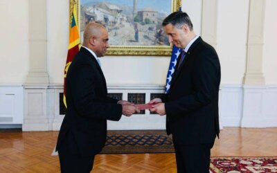 Ambassador M.R.K. Lenagala presents credentials to the President of Bosnia and Herzegovina