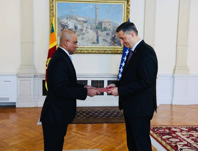 Ambassador M.R.K. Lenagala presents credentials to the President of Bosnia and Herzegovina